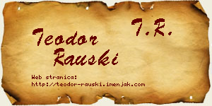 Teodor Rauški vizit kartica